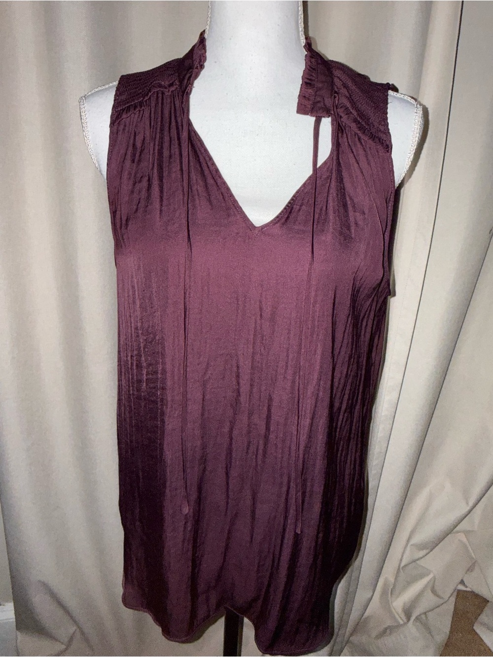Naked Zebra Sleeveless V-Neck Camisole in Plum